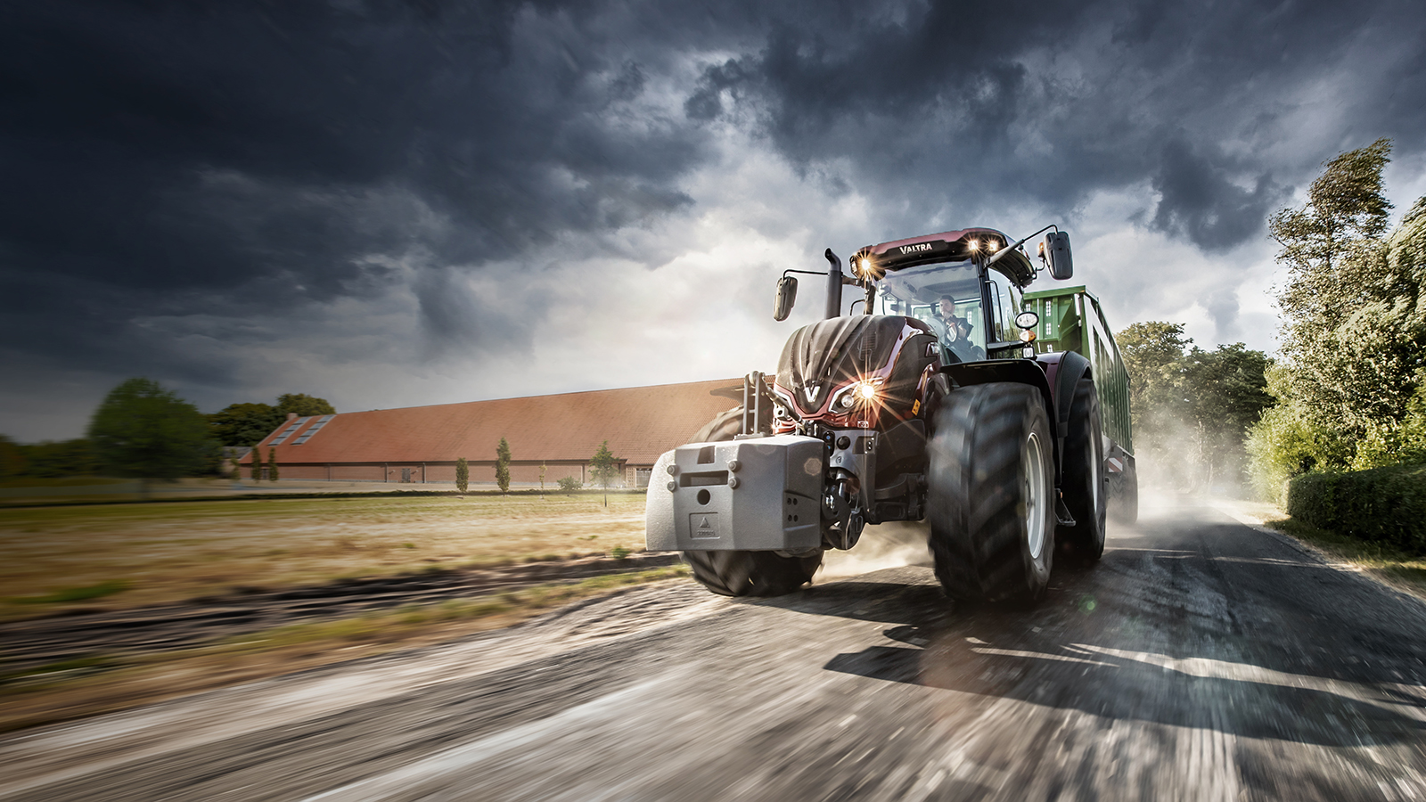 valtra s4 series wite on the field working